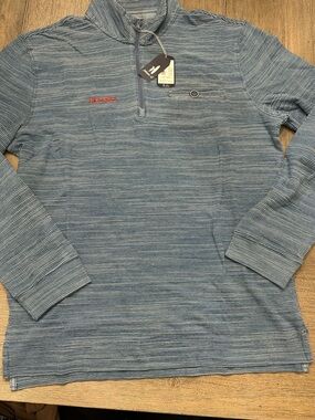 Johnnie-O Altman Indigo Striped 1/4 Zip Men’s | Size Small